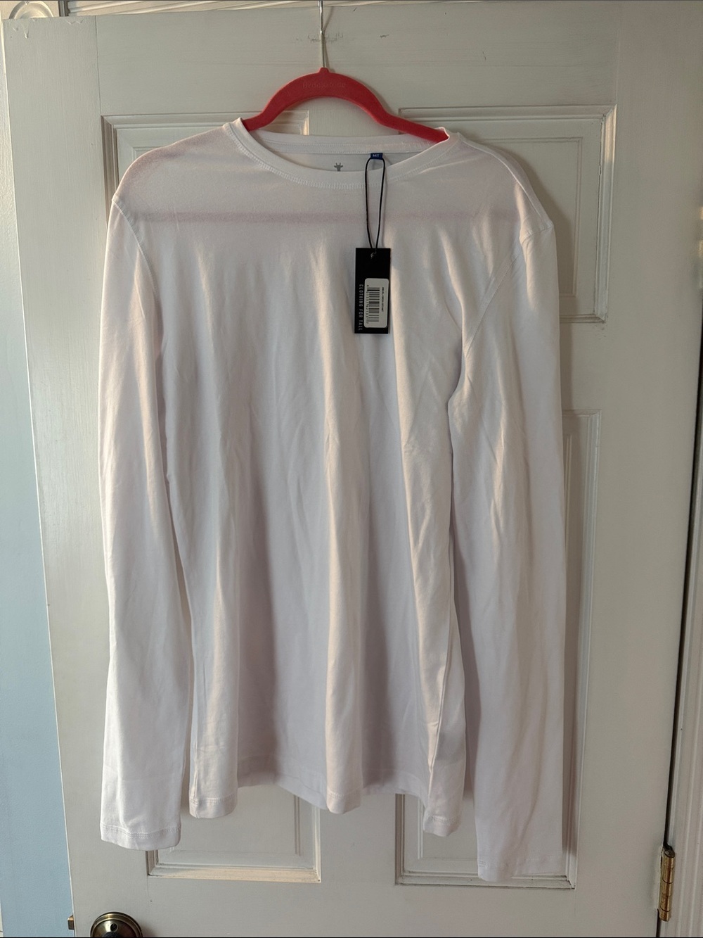 Men's Long-Sleeve Crew Tee in White - Lightweight Everyday Shirt